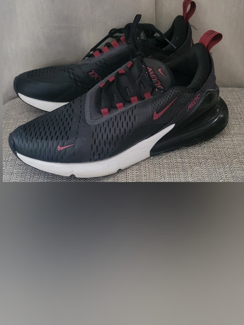 Nike Air Max 270 Men's Running Shoes — Anthracite/Team Red 10.5